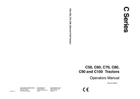 Operator’s Manual-ase IH C50 C60 C70 C80 C90 and C100 Tractor 9-80301