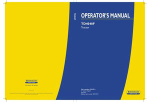 Operator's Manual's - New Holland TD4040F Tractor 47518911