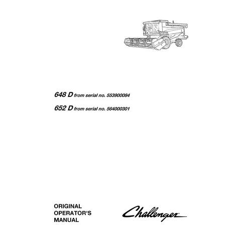 Operator's manual - Challenger 648 D, 652 D Combine Harvester Download