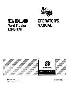 Operators Manual - New Holland LS45-17H Yard Tractor Download