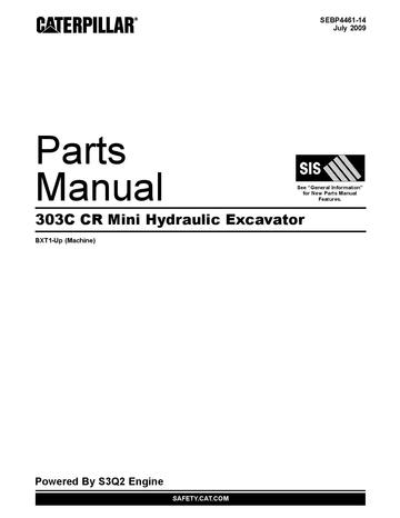 PARTS CATALOG MANUAL - CATERPILLAR 303C CR MINI HYD EXCAVATOR BXT00001-UP DOWNLOAD