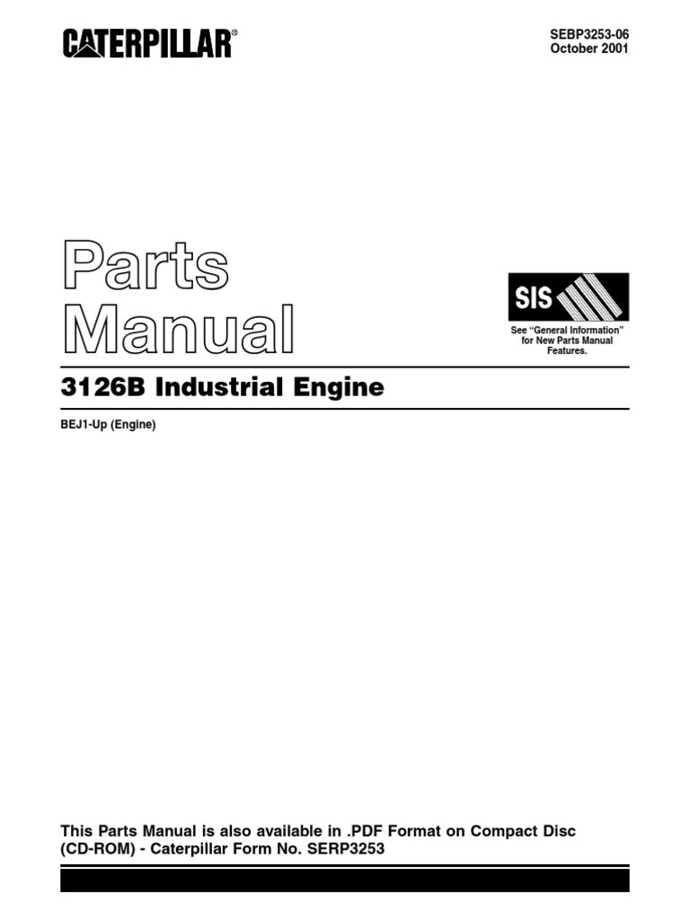 PARTS CATALOG MANUAL - CATERPILLAR 3126B INDUSTRIAL ENGINE BEJ00001-UP DOWNLOAD