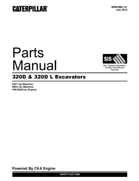 Parts Catalog Manual - Caterpillar 320D, 320DL Excavator Spare Download