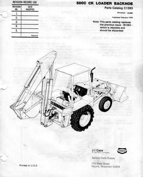 Parts Manual - Case 580C 580CK Tractor