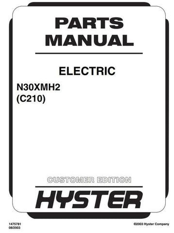 Parts Manual - Hyster N30XMH2 Electric Reach Truck C210 Series (SN. from C210V-1616) 