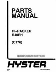 Parts Manual - Hyster R40EH Electric Reach Truck C176 Series