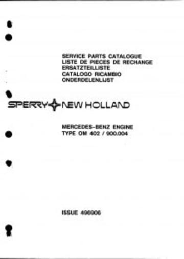 Parts Manual - New Holland OM 402 900.004 Tractor Download