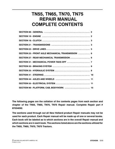 Product Training Manual - New Holland TN55 TN65 TN70 TN75 Tractor 87034092