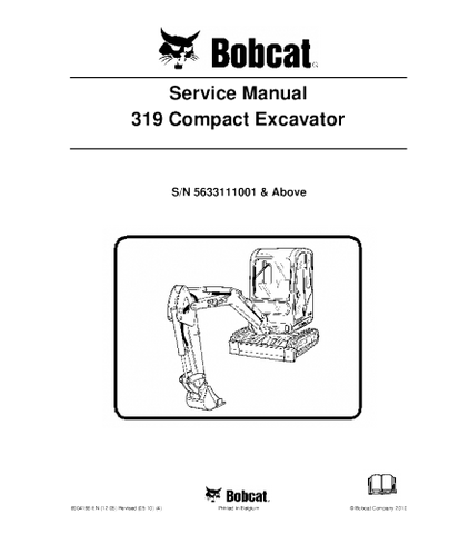 SERVICE MANUAL - BOBCAT 319 COMPACT EXCAVATOR