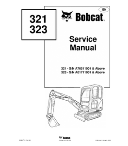 SERVICE MANUAL - BOBCAT 321, 323 COMPACT EXCAVATOR DOWNLOAD