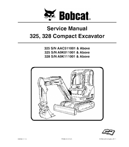 SERVICE MANUAL - BOBCAT 325, 328 COMPACT EXCAVATOR DOWNLOAD