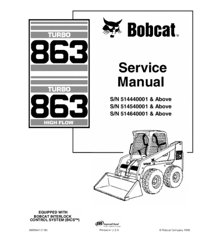 SERVICE MANUAL - BOBCAT 863 SKID STEER LOADER DOWNLOAD 