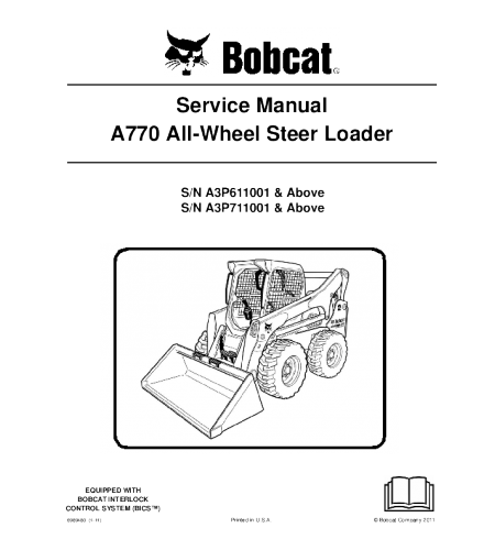 SERVICE MANUAL - BOBCAT A7700 ALL-WHEEL SKID STEER LOADER