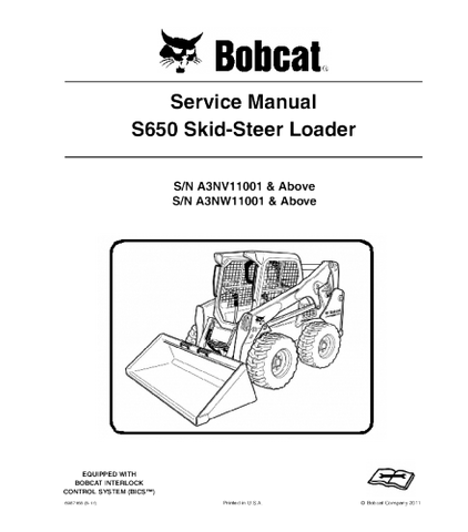 SERVICE MANUAL - BOBCAT S650 SKID STEER LOADER DOWNLOAD