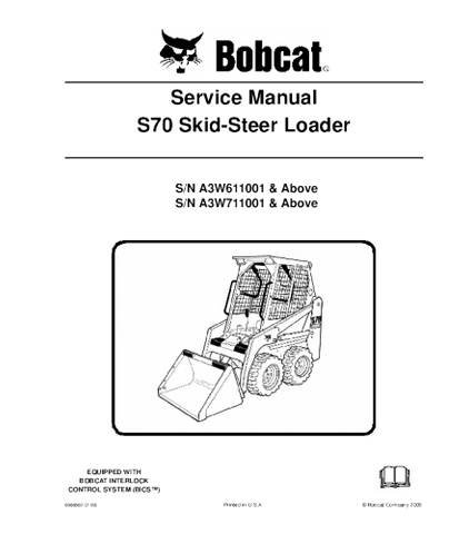 SERVICE MANUAL - BOBCAT S70 SKID STEER LOADER 