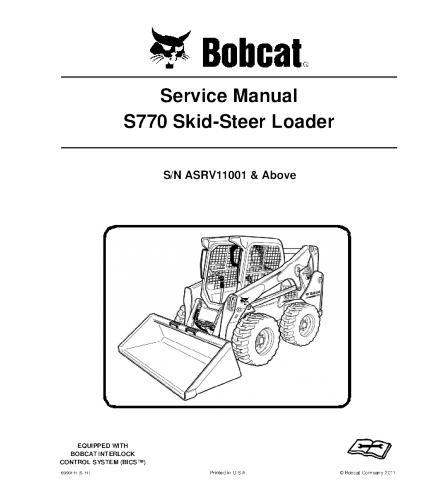 SERVICE MANUAL - BOBCAT S770 SKID STEER LOADER 