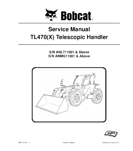 Download Bobcat Tl470 X Telescopic Handler Service Repair Manual