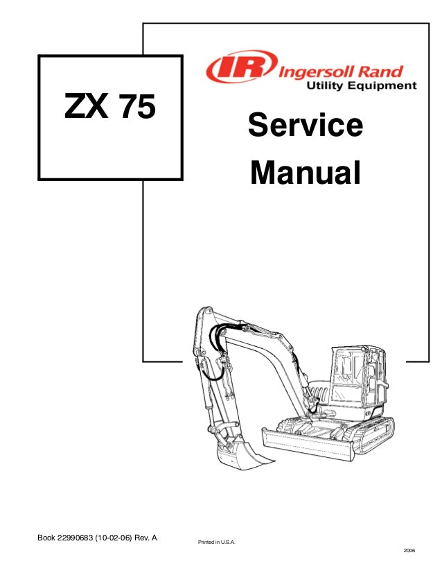 SERVICE MANUAL - BOBCAT ZX75 EXCAVATOR 