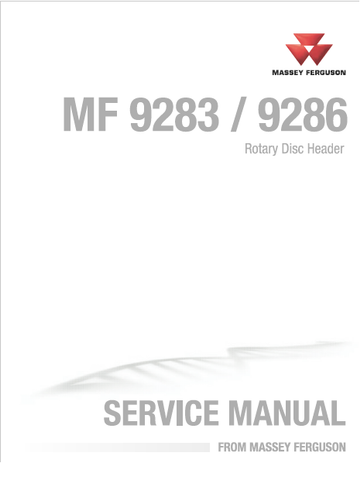 SERVICE MANUAL - MASSEY FERGUSON 9283 9286 ROTARY DISC HEADER DOWNLOAD