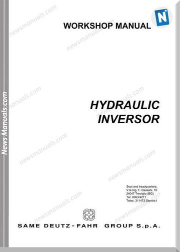 SERVICE MANUAL - SAME DEUTZ FHAR HYDRAULIC INVERSOR 80 105 Download