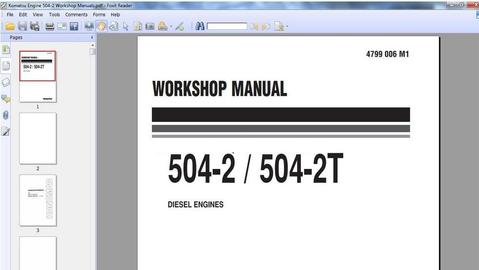 Service Manual - 1994 KOMATSU 504-2 504-2T Diesel Engine