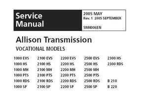 Service Manual - ALLISON TRANSMISSION 1000 & 2000 SERIES GEARBOX DOWNLOAD