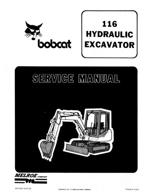 Service Manual - Bobcat 116 Hydraulic Excavator  