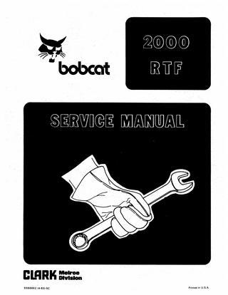 Service Manual - Bobcat 2000 RTF Download