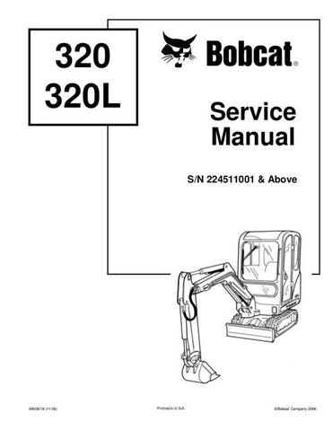 Service Manual - Bobcat 320, 320L Hydraulic Excavator 