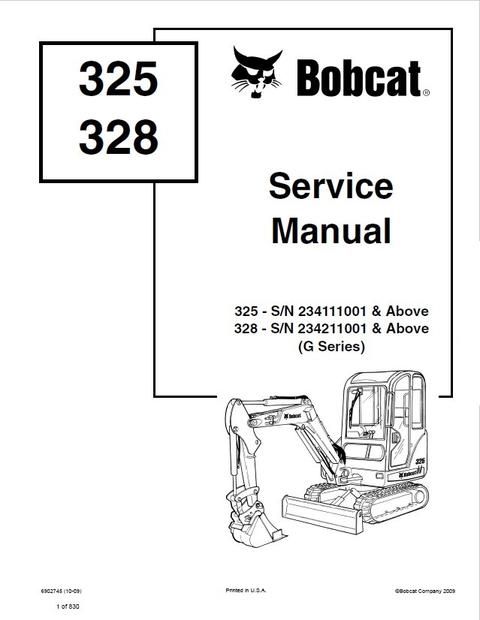 Service Manual - Bobcat 325 328 Hydraulic Excavator (G Series)
