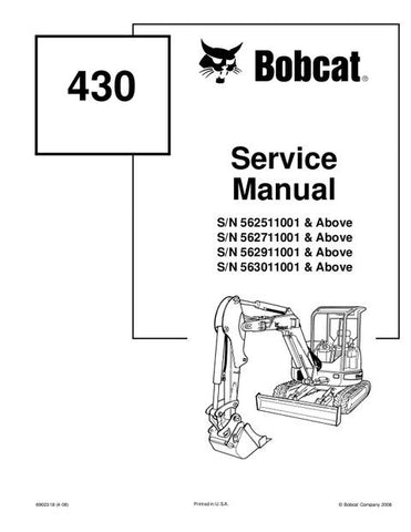 Service Manual - Bobcat 430 Compact Excavator 
