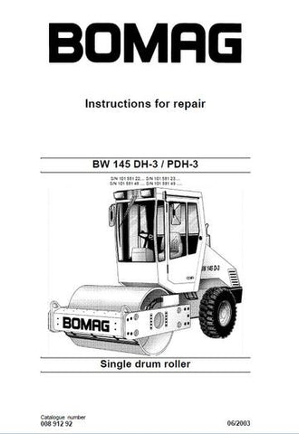 Service Manual - Bomag BW 145 DH-3 / PDH-3 Single Drum Roller Download