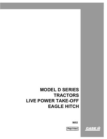 Service Manual - Case IH D Tractors Live Power Take-off Eagle Hitch 5652