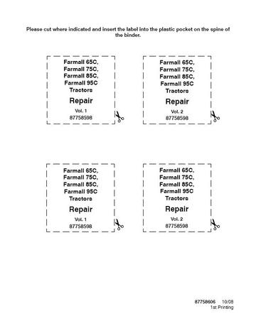 Service Manual -Case IH Farmall 65C 75C 85C 95C Tractor