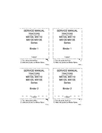 Service Manual - Case IH MX100, MX110, MX120, MX135 Series Tractor