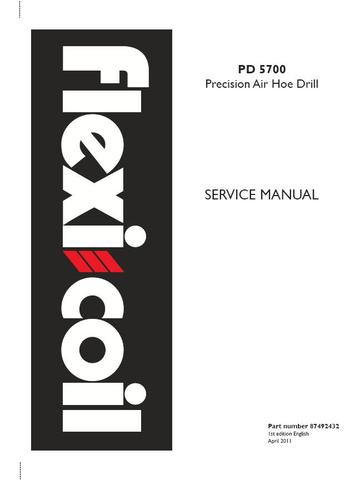 Service Manual - Case IH PD 5700 Precision Air Hoe Drill 87492432