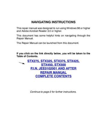 Service Manual - Case IH STX275, STX325, STX375, STX425, STX450, STX500