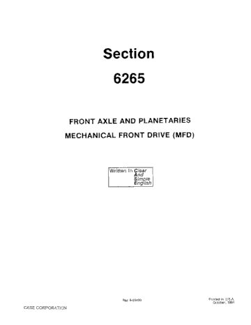 Service Manual-Case IH Section 6265 Mfd 