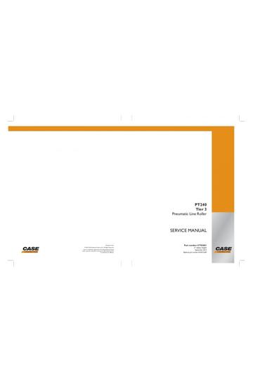 Service Manual - Case PT240 T3 Pneumatic Line Roller Download
