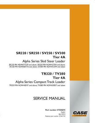 Service Manual - Case SR220 SR250 SV250 SV300 and TR320 TV380 Tier 4A Alpha Series Skid Steer Loader and Alpha Series Compact Track Loader 47540695