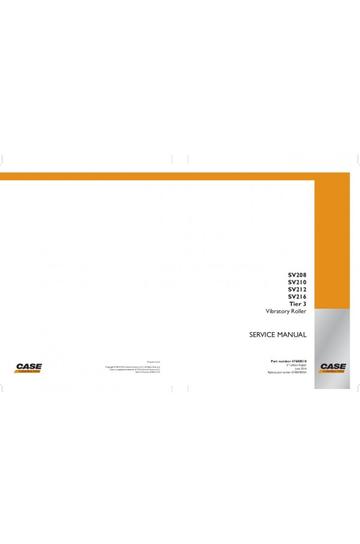 Service Manual - Case SV208 SV210 SV212 SV216 T3 Vibratory Roller Roller 