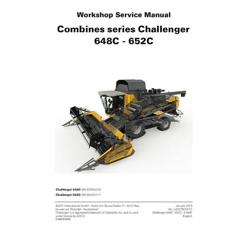 Service Manual - Challenger 648C, 652C Combine Harvester Download