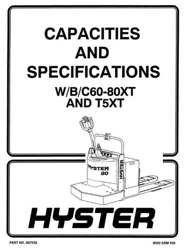 Service Manual - Hyster CA60XT, C60XT2, C80XT2, CA80XT Pallet Truck A498, A499 Series 
