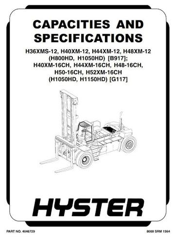 Service Manual - Hyster H1050HD-16CH, H1150HD-16CH Diesel Forklift Truck G117 Series (USA)