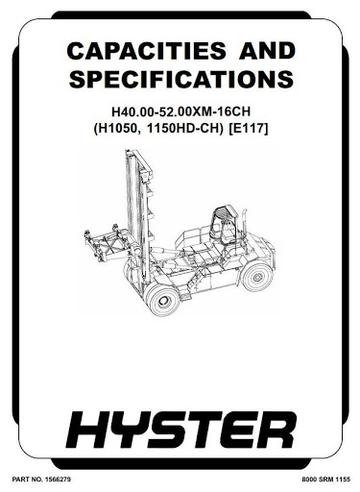 Service Manual - Hyster H1050HD-CH, H1150HD-CH Forklift Truck E117 Series (USA)