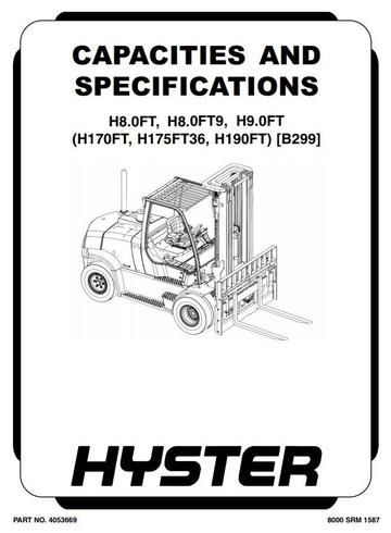 Service Manual - Hyster H170FT, H175FT36, H190FT Forklift Truck A299 Series (USA)