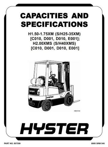 Service Manual - Hyster H25XM, H30XM, H35XM, H40XMS Forklift Truck E001 Series (USA)