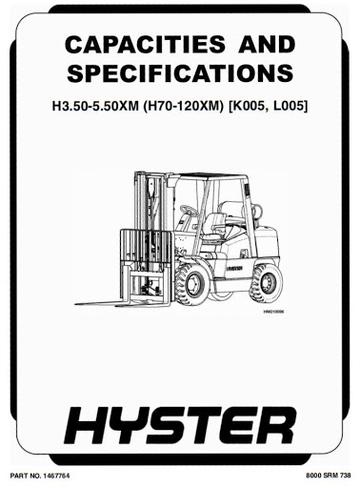 Service Manual - Hyster H3.50XMS, H3.75XMS, H4.00XMS, H4.50XM, H5.00XM, H5.50XM Forklift Truck K005 Series 