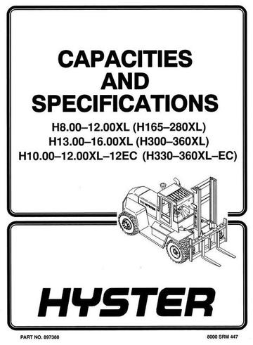 Service Manual - Hyster H300XL, H330XL, H360XL (-EC) Forklift Truck C019 Series (USA)