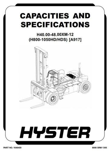 Service Manual - Hyster H36.00XM(S-12); H40.00XM, H44.00XM, H48.00XM(S,-12) Lift Truck A917 series (EU)